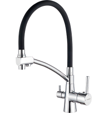 Смеситель для кухни Ledeme L4855-2 хром, черный