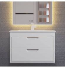 Тумба с раковиной Uperwood Modul 65 подвесная, 2 ящика, матовая белая
