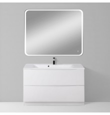 Мебель для ванной комнаты BelBagno Marino 100 bianco lucido, напольная, зеркало DIWO Коломна