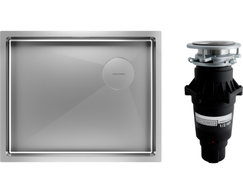 Комплект Мойка кухонная Paulmark Next-Skew PM885444-BS брашированная сталь + Измельчитель Bone Crusher BC 810-SL Slim Line