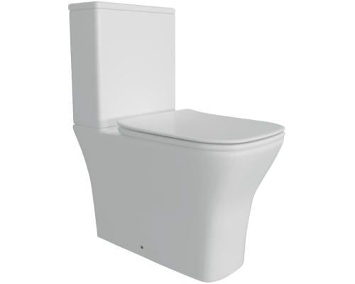 Унитаз-компакт Teymi Helmi Pro T40305 с микрофлитом, безободковый, белый