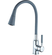 Смеситель для кухни Ledeme L4199-9 с гибким изливом, хром, серый