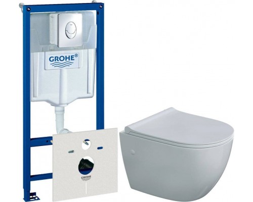 Комплект Унитаз подвесной Berges Okus 082127 с микролифтом + Инсталляция Grohe Rapid SL 38750001 4 в 1 с кнопкой смыва Комплект Унитаз подвесной Berges Okus 082127 с микролифтом + Инсталляция Grohe Rapid SL 38750001 4 в 1 с кнопкой смыва