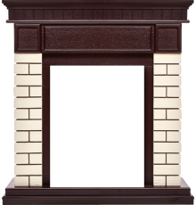 Портал Firelight Bricks Classic камень бежевый, шпон темный дуб