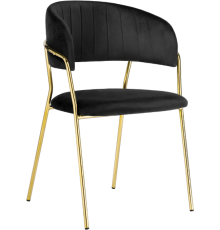 Стул Woodville Kamelia black, ножки  gold