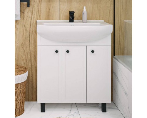 Тумба с раковиной Runo Римини 75 белая