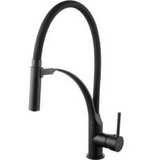 Смеситель для кухни Lemark Soul LM6007BL с гибким изливом, черный