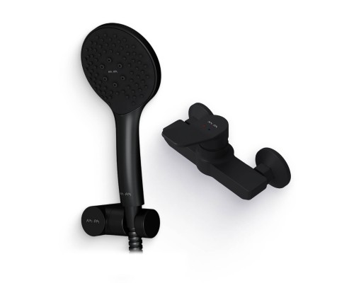 Душевой комплект Смеситель для душа AM.PM X-Joy F85A20022 + Гарнитур Gem F0119022 черный