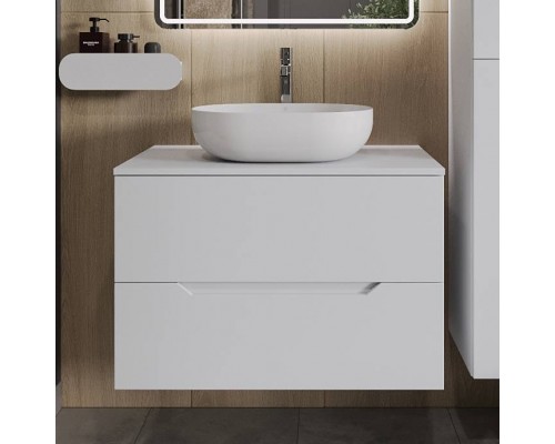 Тумба с раковиной Orange Line 80 подвесная, 2 ящика, матовая белая с раковиной B05-480W