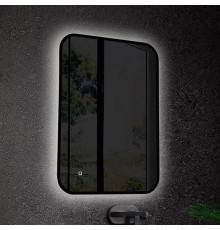 Зеркало Art Max Siena S 55х80 черное, с LED-подсветкой, 6000К
