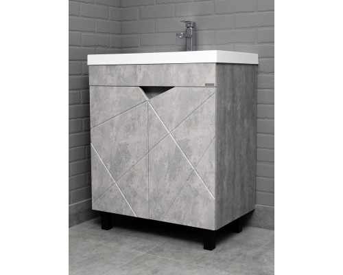 Тумба под раковину Домино, "Classica 70" Vector св бетон без ящика