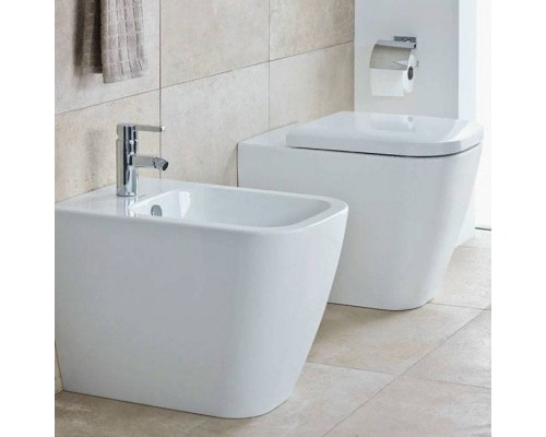 Duravit Happy D.2 Унитаз напольный 57х36.5см., пристенный вариант, для независимого подключения воды, включая крепление, HygieneGlaze, цвет: белый. 2159092000