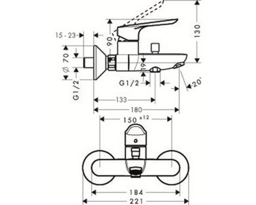 Hansgrohe Logis E смеситель для ванны, цвет: хром. 71403000 Hansgrohe Logis E смеситель для ванны, цвет: хром. 71403000