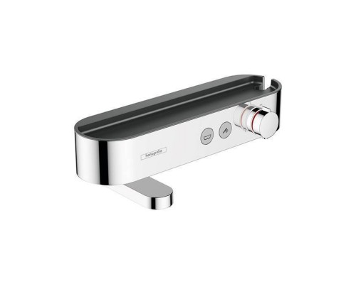 Hansgrohe ShowerTable Смеситель для ванны, настенный, термостатический, с полочкой, цвет: хром. 24340000 Hansgrohe ShowerTable Смеситель для ванны, настенный, термостатический, с полочкой, цвет: хром. 24340000