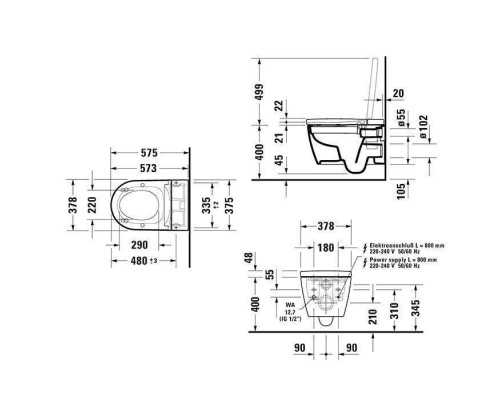 Duravit Starck F Комплект : унитаз 650001 с сиденьем SensoWash с защитным устройством в соответствии с EN 1717, цвет белый. 650001012004310 (2510092000+612000012000310) Duravit Starck F Комплект : унитаз 650001 с сиденьем SensoWash с защитным устройством в соответствии с EN 1717, цвет белый. 650001012004310 (2510092000+612000012000310)