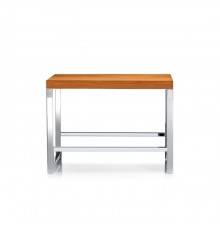 Decor Walther Wood SO Скамейка с полкой 60x30x44см, напольная, цвет: сталь полированная / светлый бук. 0927086