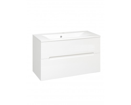 Тумба под раковину без столешницы Aqua de Marco Olivia 100 подвесная, 2 ящика, глянцевая белая