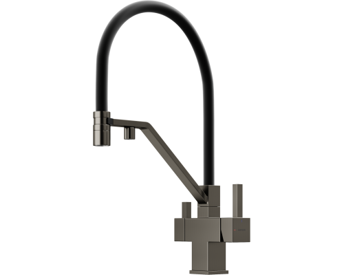Смеситель для кухни Sancos Loro SC4007GG с гибким изливом, вороненая сталь Смеситель для кухни Sancos Loro SC4007GG с гибким изливом, вороненая сталь
