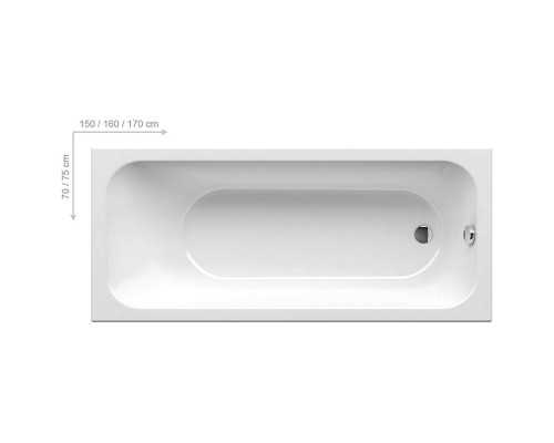 Ravak Chrome Ванна 170х75см, встраиваемая, цвет: белый. C741000000
