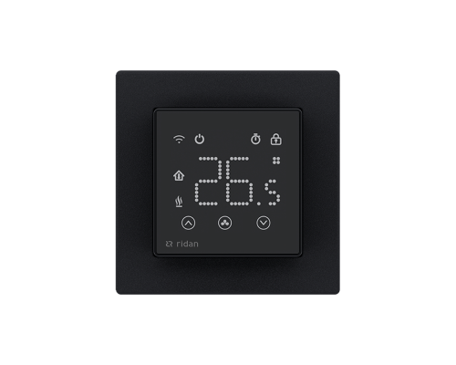 Комнатный термостат Ридан RSmart-SB с Wi-Fi подключением 230V, встраиваемый, черный 088L1143R