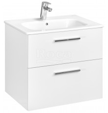 Roca A857468806 Victoria Тумба под умывальник подвесная, 2 ящика, 586x450x550 мм, Белый глянец A857468806