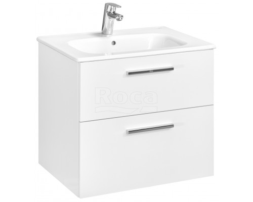 Roca A857468806 Victoria Тумба под умывальник подвесная, 2 ящика, 586x450x550 мм, Белый глянец A857468806