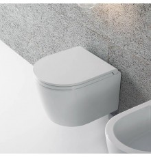 Globo Forty3 Унитаз подвесной безободковый43x36 см, с системой скрытого крепежа, цвет: белый. FOS06.BI