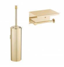 Набор Держатель Boheme Uno 10971-G gold с полкой для телефона + Ершик 10984-G gold