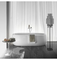 Laufen Alessi One Ванна 183x87x46см, отдельностоящая, овальная, с слив-переливом, сист. подъема, материал: композит, цвет: белый. 2.4597.2.000.000.1