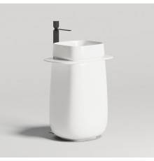 Salini Oriente Totem Раковина напольная, 70х49х90см, S-Sense, декор.накладка на слив, выпуск, сифон, цвет: белый глянцевый. 1303101G