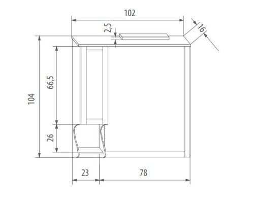 EBAN Singolo SX Зеркало 104x102 см, в раме со шкафчиком левым, цвет: pergamon