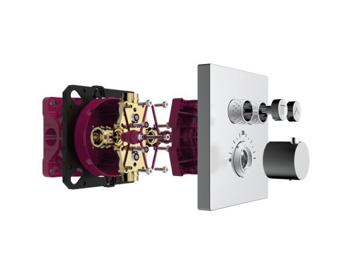 AQM8801CR Встраиваемый термостат с регулировкой напора на 2 потр., хром AQM8801CR