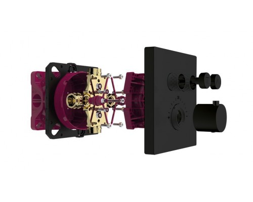 AQM8801MB Встраиваемый термостат с регулировкой напора на 2 потр., черный матовый AQM8801MB