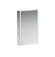 Laufen Frame 25 Зеркальный шка 45x15x75см., алюминий, 1 дверца с зеркалом с 2х сторон, SX, сенс. выкл., 2 розетки, 2 верт-х эл-та LED-подсветки (регул-ая яркость), с окружающим освещением (внизу). 4.0835.1.900.144.1