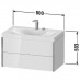 Duravit XViu Тумба подвесная 80x48x50.3см, с раковиной без перелива, с 1 отв под смес, 2 ящика, цвет: белый глянцевый/champagne matt. XV4615OB122C