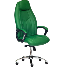 Кресло руководителя TetChair Boss Lux кожзам зеленый 36-001, кожзам зеленый перфорированный 36-001/06
