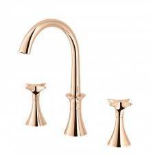 Stella 130 Смеситель для раковины, на 3 отв., с донным клапаном, цвет: Rose gold. CT 00015 AU02