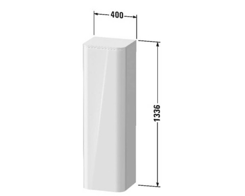 Duravit Happy D.2 Plus Шкаф навесной 40x36х133см с 3 стеклянными полками петли слева, подвесной, цвет: nordic white satin matt/mediterrenean oak. HP1261L3939,  HP030007171