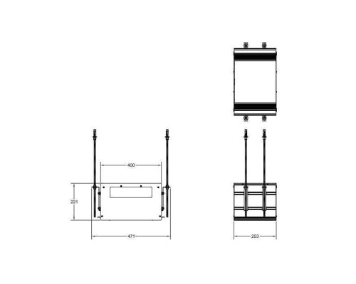 Gessi Binario Профиль линейный 250 мм, без подготовки под модули, цвет: Black XL. 61011#299