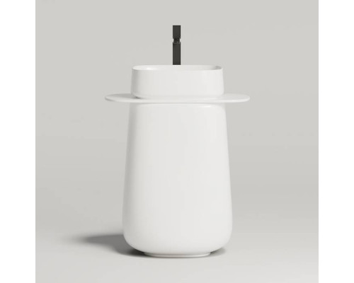 Salini Oriente Totem Раковина напольная, 70х49х90см, S-Sense, декор.накладка на слив, выпуск, сифон, цвет: белый глянцевый. 1303101G
