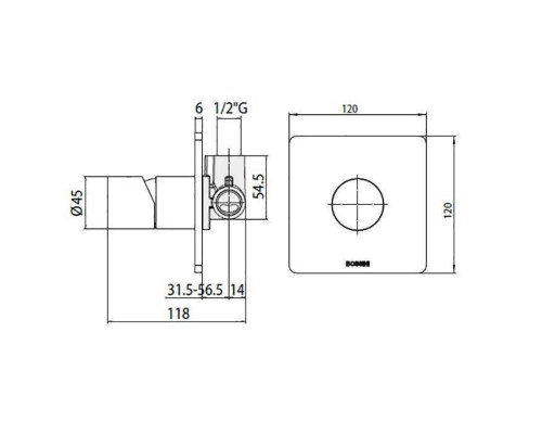 Bossini Inox Смеситель для душа на 1 выход, цвет: сталь брашированная. Z00007, INZ047.075 Bossini Inox Смеситель для душа на 1 выход, цвет: сталь брашированная. Z00007, INZ047.075