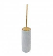 3SC Elegance Туалетный ёршик, напольный, цвет: мрамор bianco carrara/золото 24к. Lucido. EL17ABCGD