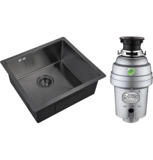 Комплект Мойка кухонная Zorg Inox PVD 4844 grafit + Измельчитель Inox D ZR-38 D