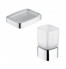 Набор Стакан Keuco Elegance new 11650 019001 хром + Мыльница 11655 019001 хром
