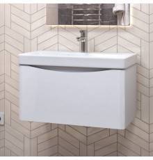 Тумба с раковиной Vigo Glem 70, подвесная, белая, раковина Velvex 9595 70
