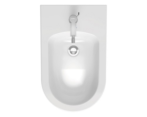 Duravit Me by Starck Биде напольное приставное 37х60 см, с 1 отв. под смеситель, с креплением, цвет: белый. 2289100000