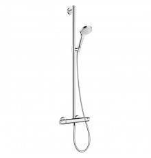 Hansgrohe Croma Select S Душевая система  SemiPipe Multi:  ручной душ, термостат для душа, штанга для душа, держатель для душа, цвет: белый/хром. 27247400