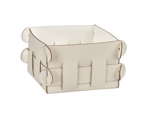 ADJ Корзинка Shlesser, 13x13xH8 см., цвет: панна котта/белый ADJ Корзинка Shlesser, 13x13xH8 см., цвет: панна котта/белый
