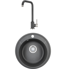 Комплект Мойка кухонная Granula Standart 4802, графит + Смеситель ST-4033, графит