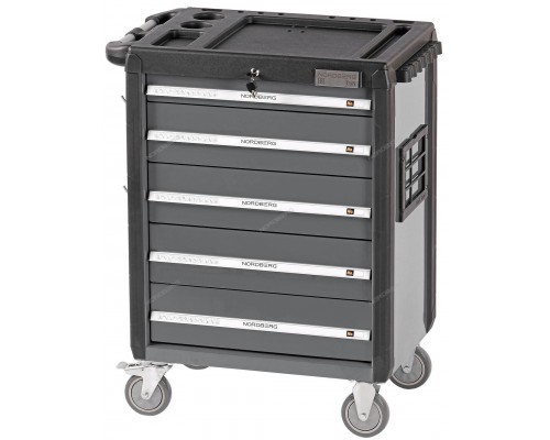 Тележка инструментальная, 5 выдвижных ящиков, серая NORDBERG T5N(G)